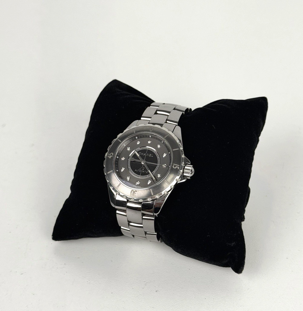 CHANEL J12 Watch Titanium Ceramic Chromatic Diamond Gray Dial Automatic 38mm